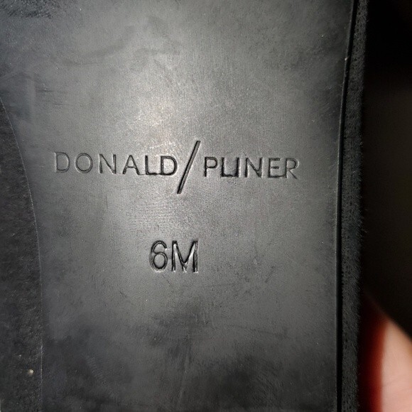 Donald Pliner Black Palma Point Toe Leather Suede Skimmer Ballet Flats sz 6 - Picture 8 of 10